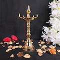 Brass Traditional Kerala Oil/Ghee Diya, Deepak, Lamp|Diya for Home, Pooja Room,| Panchmukhi Pital Diya for Puja, Decoration, Aarti (1 Piece)