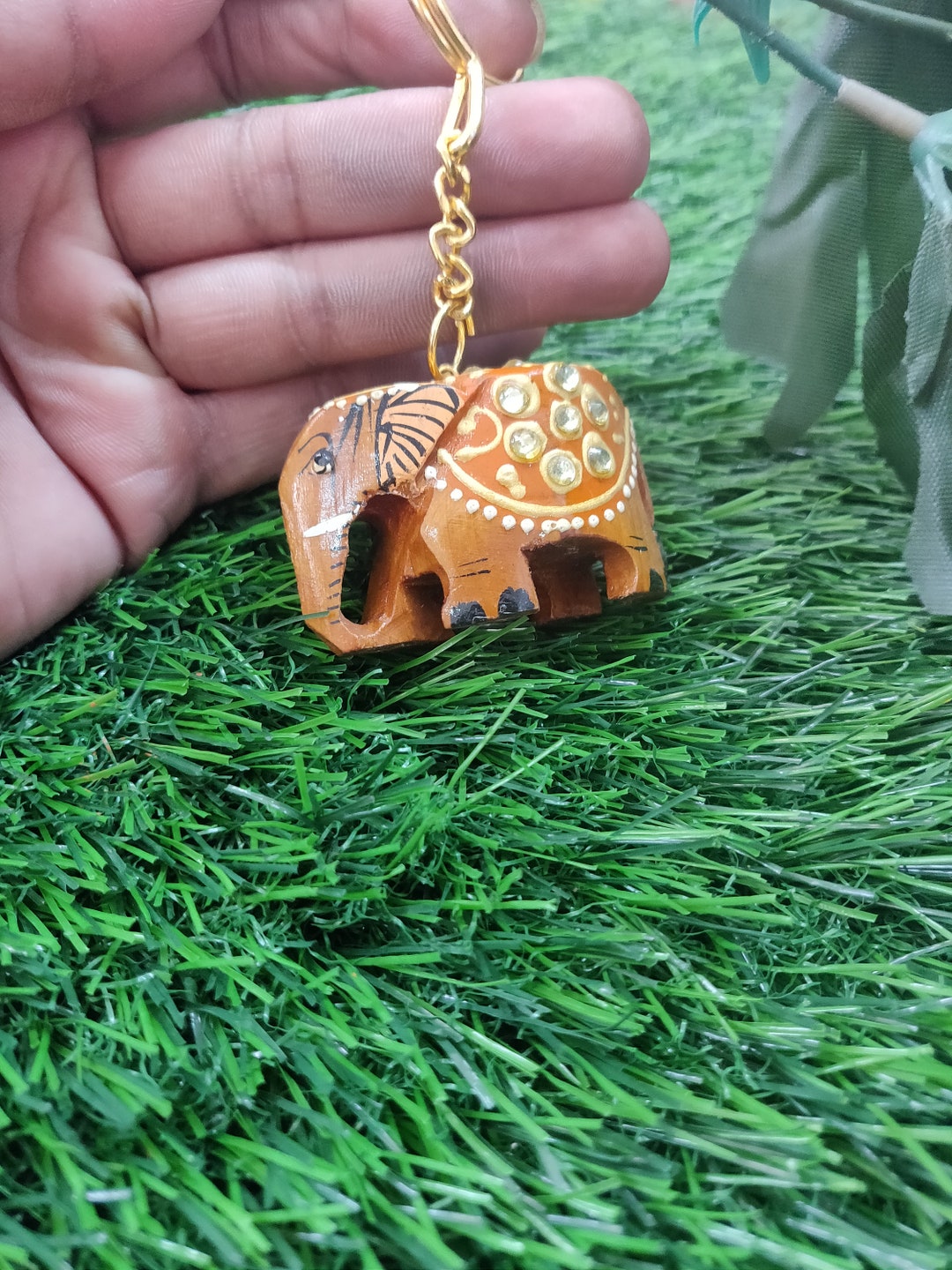 3D Handmade Wooden Elephant, Indian Handicrafts, Wooden Painted