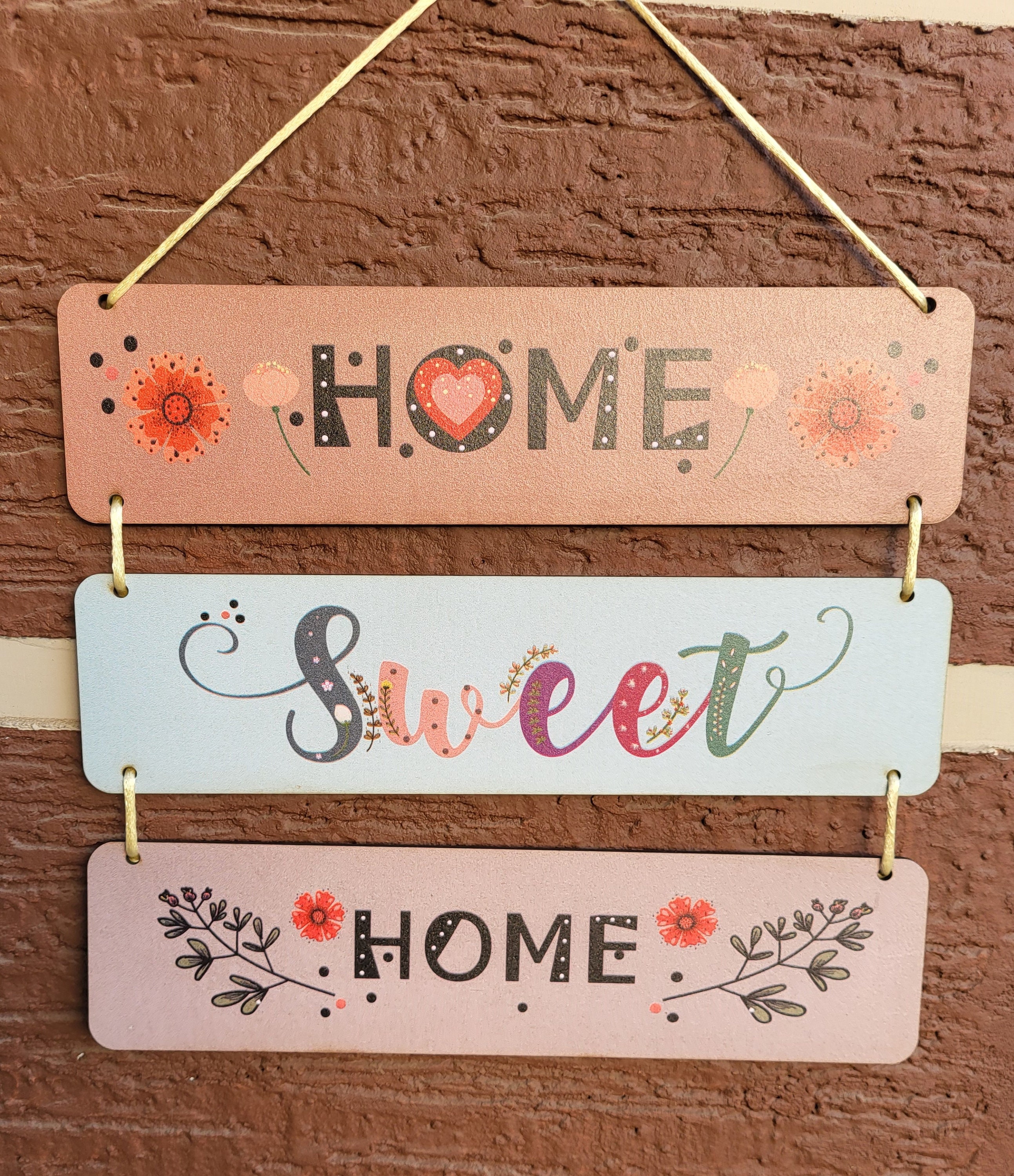 Sign Board for Front Door/ Home Sweet Home MDF Wooden Wall