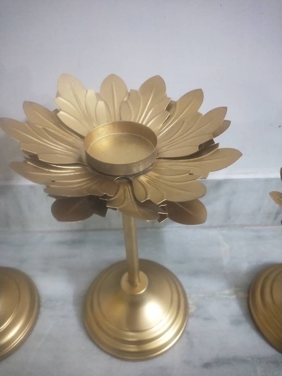 12-Piece Multicolor Lotus Metal Diya Set - Tea Light Holder For Diwali, Christmas, Home & Mandir Decoration - View #6