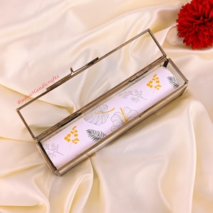Organizador de joyas multiusos, caja de cristal rectangular para guardar joyas, caja de regalo para bodas, caja para fotógrafos, caja para diplomas de graduación