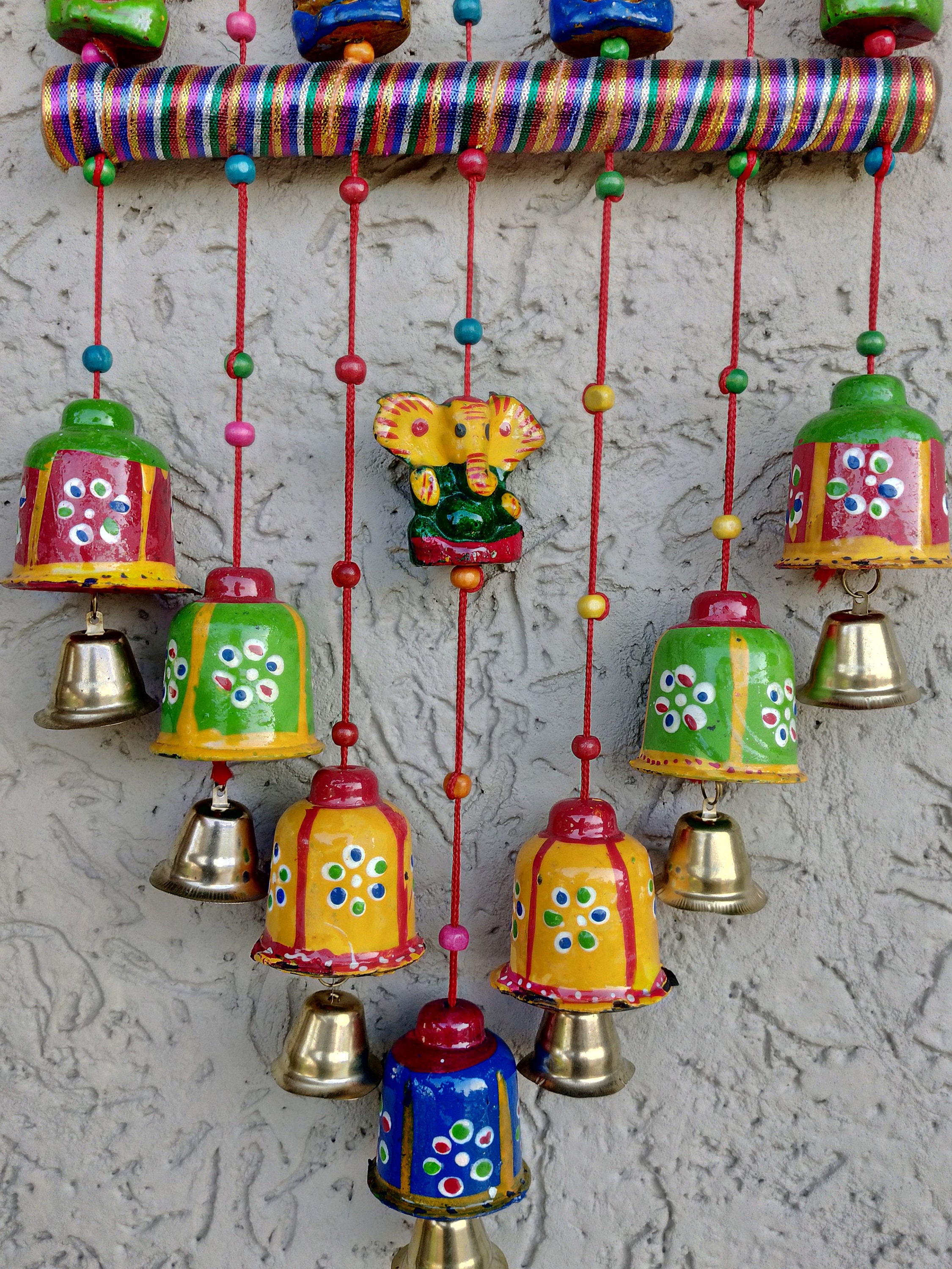 Rajasthani Strings Hanging Decorations Ganesha & Bells Door Hanging ...