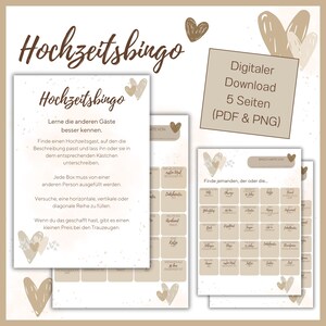 Hochzeitsbingo Gemeinsam - verschiedene Karten - digitaler Download