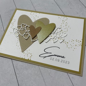 Personalisierte Grußkarte Hochzeitskarte Babykarte Geburtstagskarte Gemeinsam Gold-Gelb