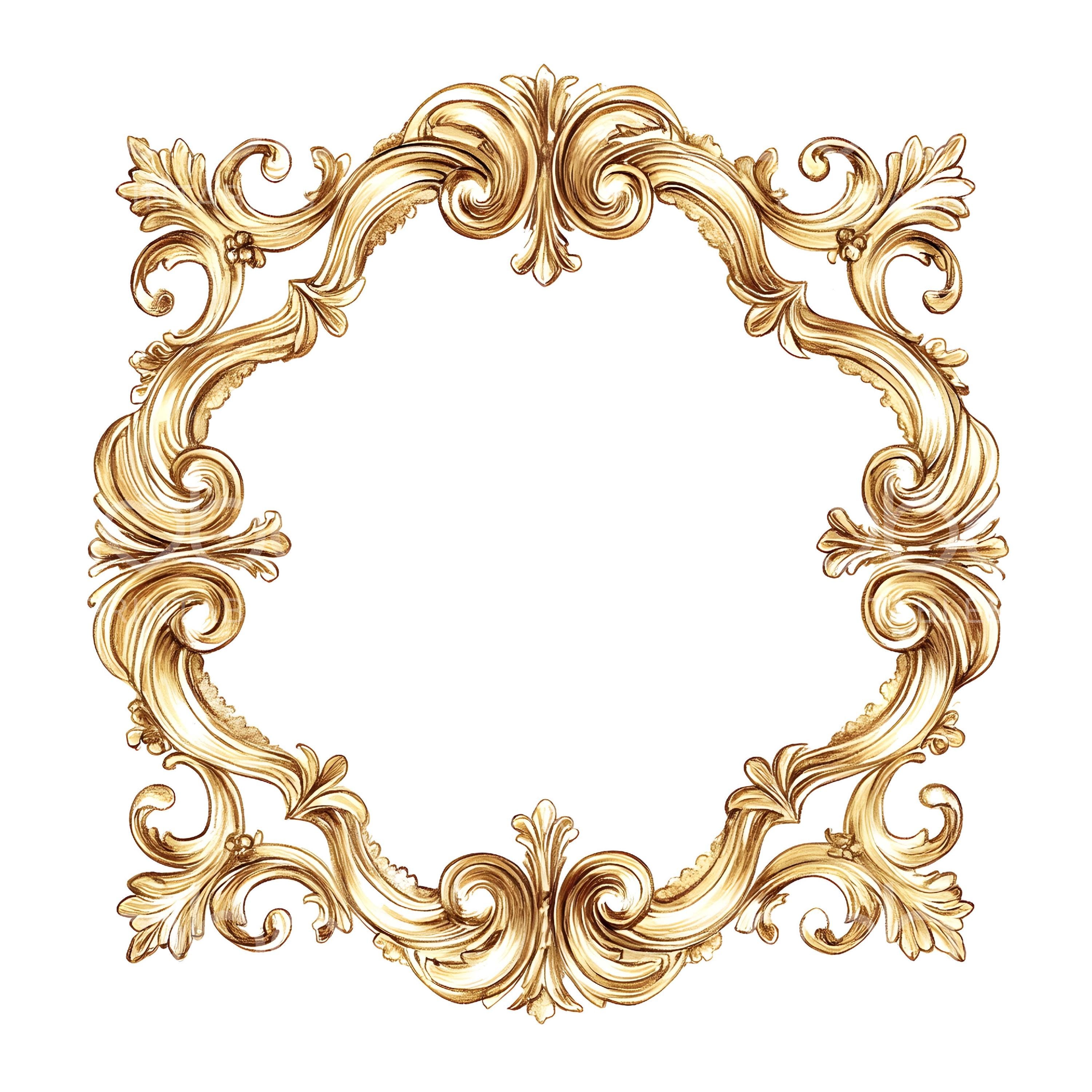18 Gold Victorian Frame Clipart, Rococo, Baroque Vintage Frames
