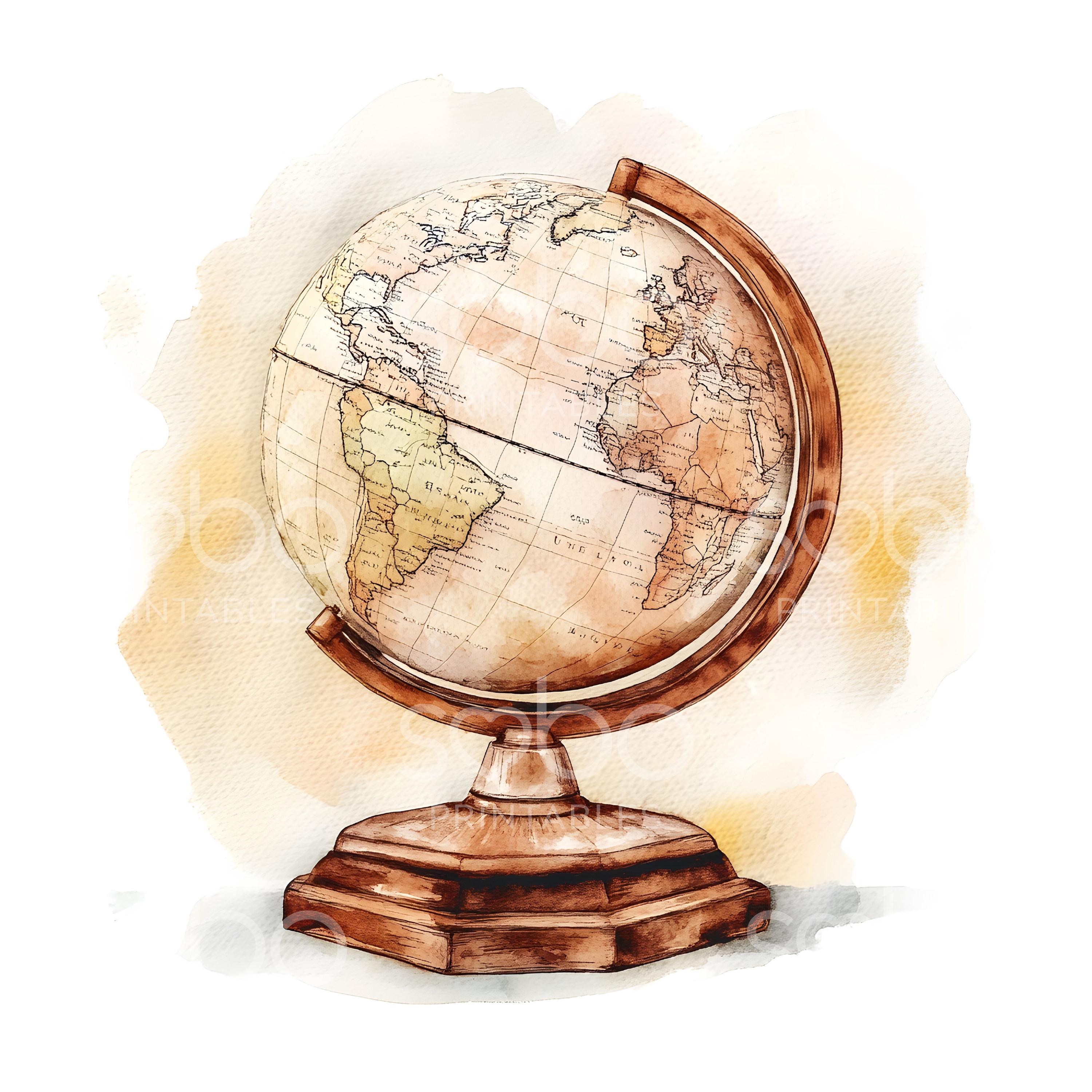 11 Free Globe Clipart! - The Graphics Fairy, image size:3000x3000