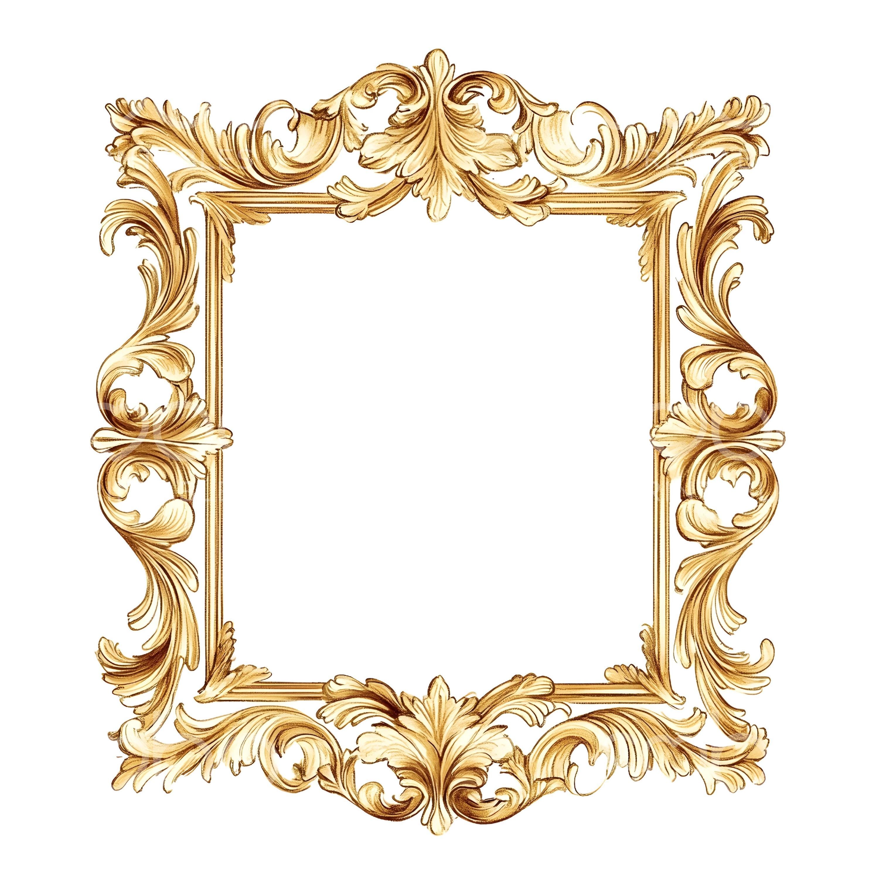 18 Gold Victorian Frame Clipart, Rococo, Baroque Vintage Frames