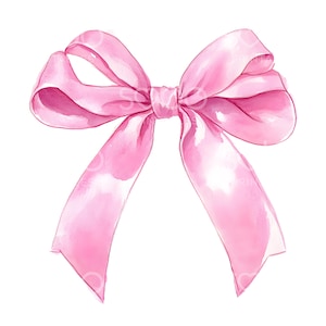 26 Pastel Pink Bows Clipart, Pink Watercolor Bows, Ribbon Bow, Silk Bow, High Quality JPG, Digital Download, Paper Craft, Junk Journal S496