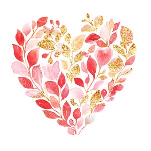 25 Valentinstag großes Herz Clipart, entzückende Herzen, Valentinstag druckbares Aquarell, hochwertige JPGs, digitaler Download, Papierhandwerk S519