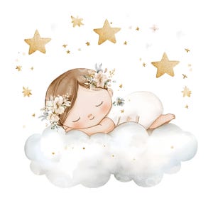 27 Baby schlafen Clipart, niedlichen Kinderzimmer Druck, druckbare Aquarellkunst, hochwertige JPGs, digitaler Download, Papiermodelle, Junk Journal S718