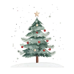 16 cliparts simples d'arbres de Noël, des cliparts minimalistes d'arbres de Noël, aquarelle imprimable, JPG de haute qualité, téléchargement numérique, créations en papier S332