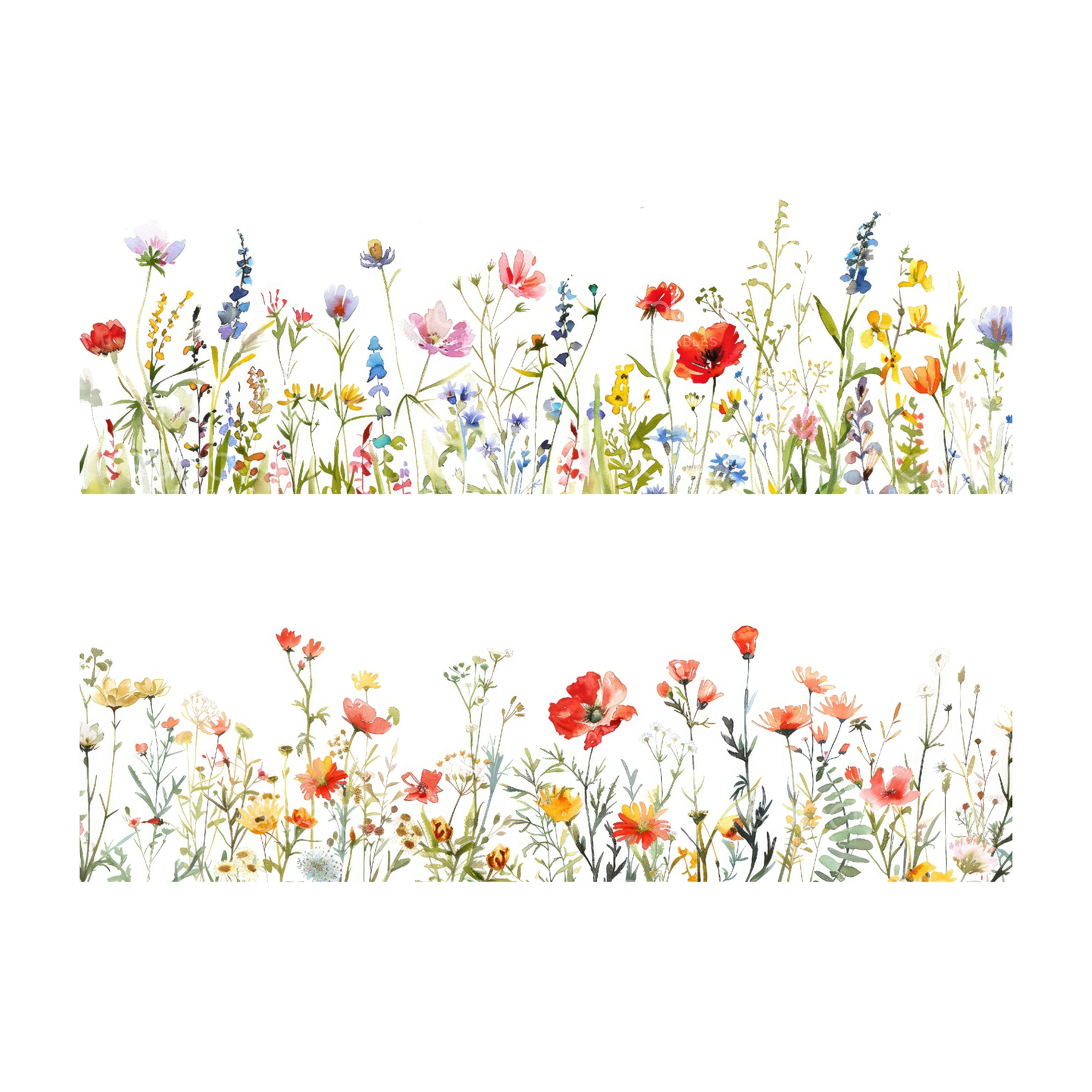 22 Wildflower Borders Clipart Wildflowers Border Clipart Digital 