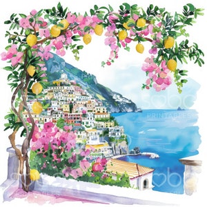 Limones de Amalfi Clipart - 16 JPG de alta calidad, arte de pared, descarga digital, diario basura, fabricación de tarjetas, técnica mixta, manualidades con papel digital S67