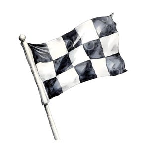 22 Finish Flagge Clipart, Checkered Flagge Kunst, druckbare Aquarell, hochwertige JPGs, digitaler Download, Papierhandwerk, Junk Journal S720