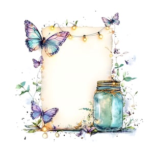 26 imágenes prediseñadas de papel mágico, letras encantadas, carta romántica, acuarela imprimible, archivos JPG de alta calidad, descarga digital, manualidades de papel S899