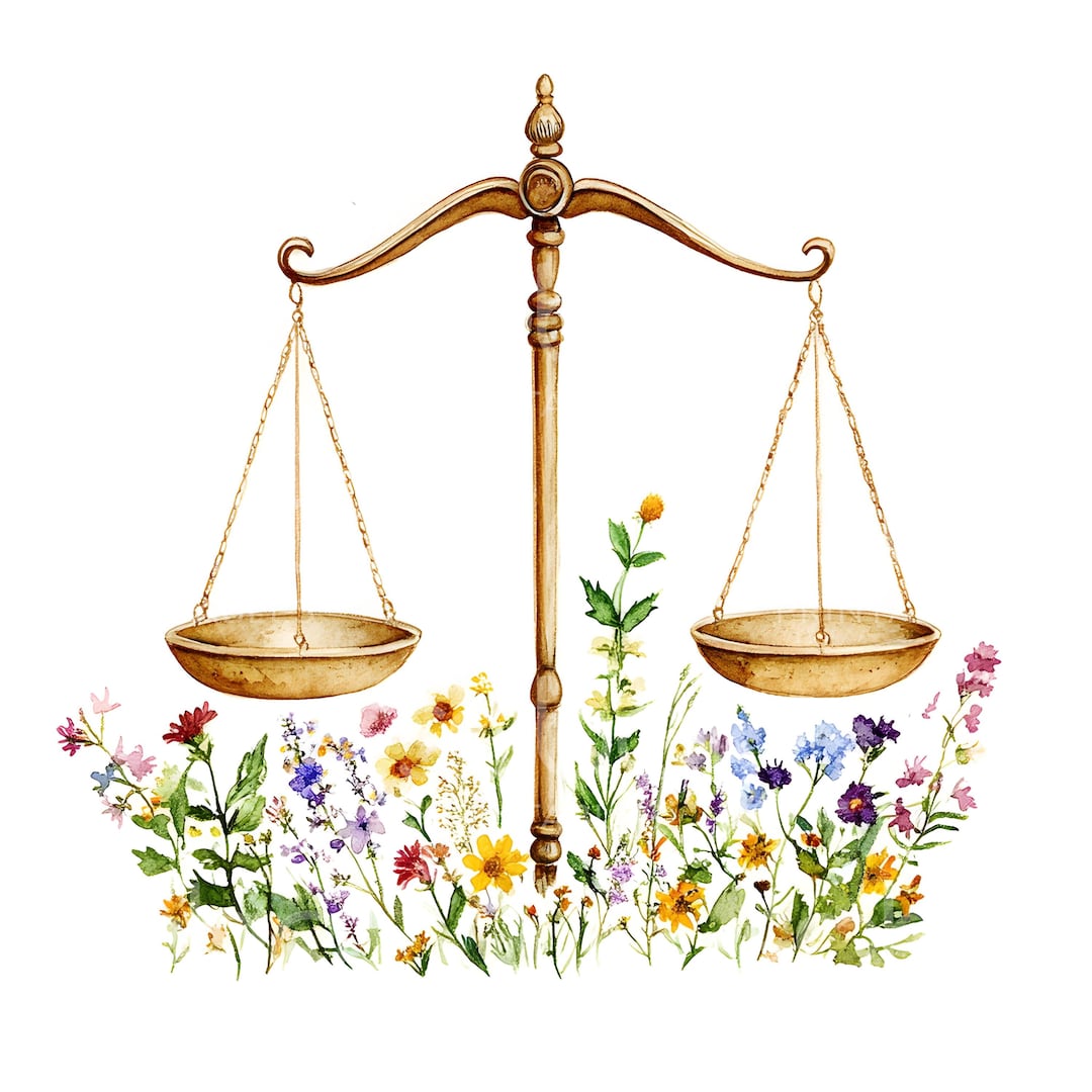 Justice Craft 22 Floral Scales of Justice Clipart, Justice Law Clipart, Printable ...