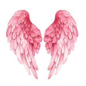 18 Angel Wings Clipart, Rainbow Wings, Heaven Clipart, Feathered Wings, Printable Clipart, Colored Wings, Digital Download, Paper Craft S392