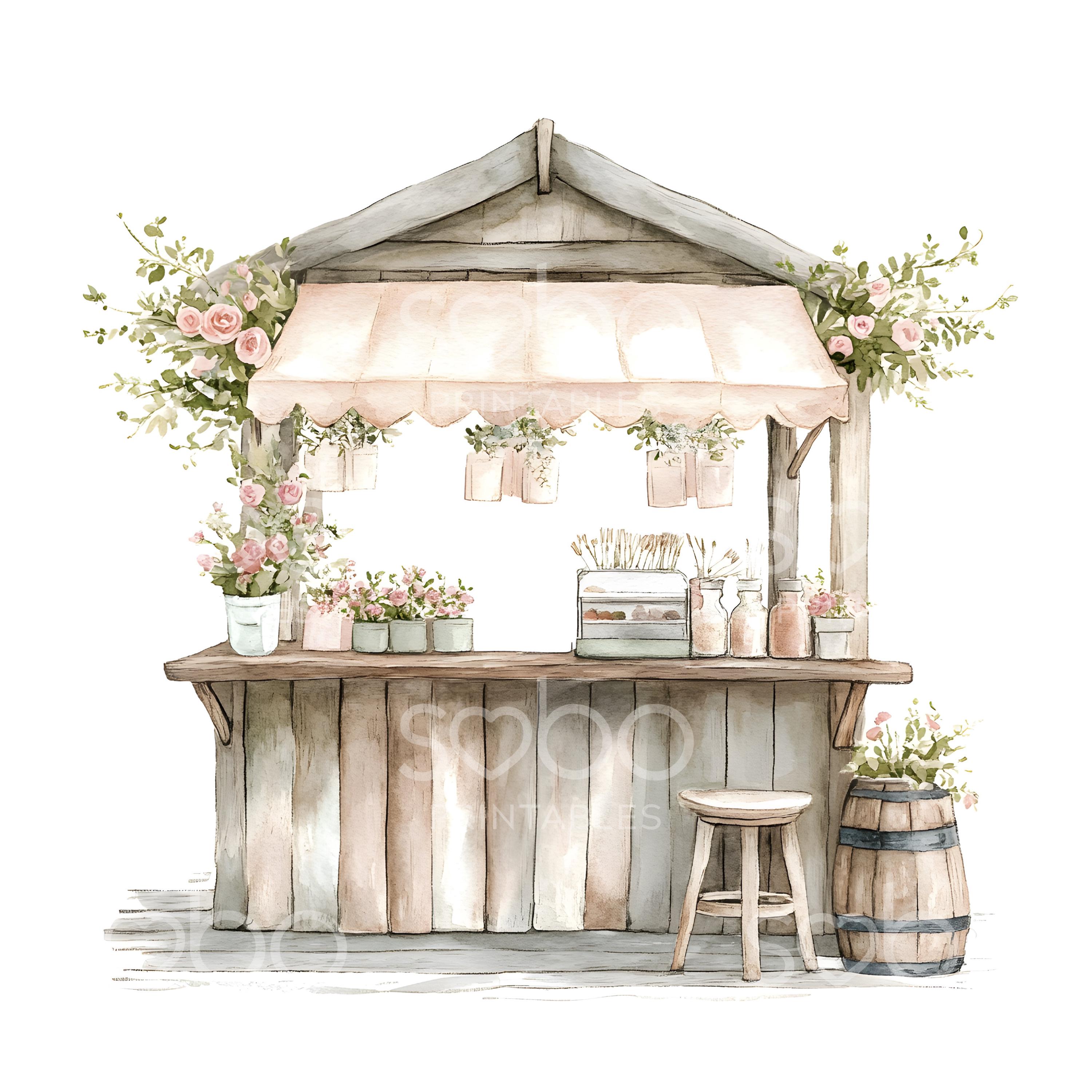 Spring Stall 25 Floral Stalls Clipart, Spring Flower Market, High Quality Jpgs ...