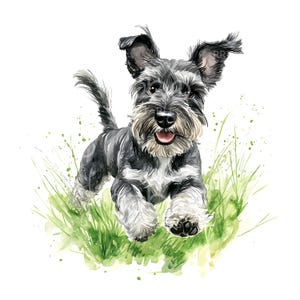 26 Zwergschnauzer Clipart, Hund Liebhaber Geschenk, Süßer Haustier Hund Kunst, Aquarell Clipart, hochwertige JPGs, Digital Download, Papier Handwerk S950