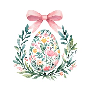 12 coronas de huevos de Pascua, coquetas, lindas tarjetas florales de Pascua, JPG de alta calidad, descarga digital, manualidades de papel, diario basura S568