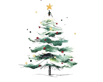 21 cliparts minimalistes d'arbres de Noël, des cliparts simples d'arbres de Noël, aquarelle imprimable, fichiers JPG de haute qualité, téléchargement numérique, créations en papier U150