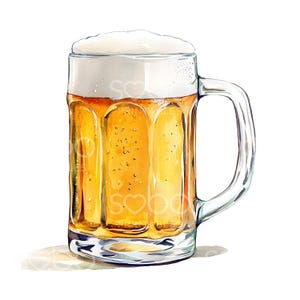 28 Clipart boccali di birra, Clipart bicchieri di birra, Clipart acquerello stampabile, JPG di alta qualità, Download digitale, Paper Craft Junk Journal S590