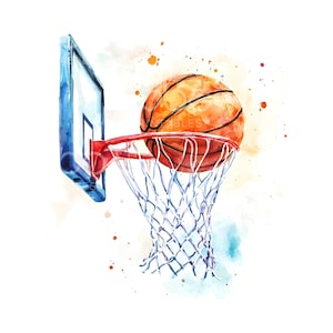 25 cliparts but de basket-ball, clipart sport, aquarelle imprimable, fichiers JPG de haute qualité, téléchargement numérique, créations en papier, Junk Journal S812