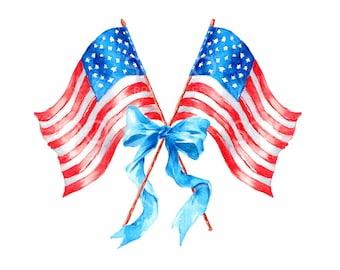 15 cliparts patriotiques deux drapeaux, drapeaux preppy USA, 4 juillet, clipart aquarelle, JPG de haute qualité, téléchargement numérique, créations en papier S995