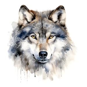 Wolf Portrait Clipart - 16 High Quality JPGs, Digital Paper Crafting, Clipart Pack, Journaling, Apparel, Wall Art, Instant Download S137