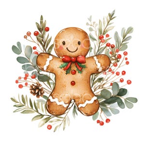20 Lebkuchen Mann Clipart, Weihnachtscliparts, Weihnachtskarte Kunst, hohe Qualität JPG, Digital Download, Papier Handwerk Druck, Junk Journal S289