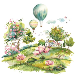15 imágenes prediseñadas de libros infantiles de primavera, imágenes prediseñadas de primavera, imágenes prediseñadas de acuarela, archivos JPG de alta calidad, descarga digital, manualidades de papel, revistas basura S81