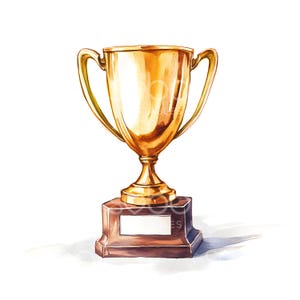 22 Clipart di trofei d'oro, Trofeo premio d'oro, JPG di alta qualità, Arte acquerello stampabile, Download digitale, Carta artigianale, Junk Journal S763