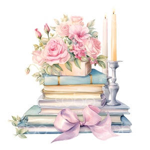 Shabby Chic livres Clipart - 15 fichiers JPG de haute qualité, téléchargement numérique, fabrication de cartes, créations numériques en papier, fabrication de cartes, créations numériques en papier S130