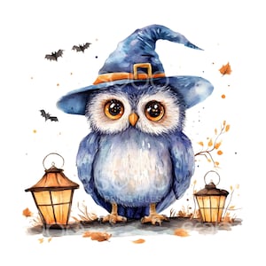 20 Halloween Owl Clipart, Cute Owl Clipart, Spooky Owl, Halloween Card, High Quality JPGs, Digital Art, Junk Journal, Digital Download U46