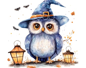 20 Halloween Owl Clipart, Cute Owl Clipart, Spooky Owl, Halloween Card, High Quality JPGs, Digital Art, Junk Journal, Digital Download U46