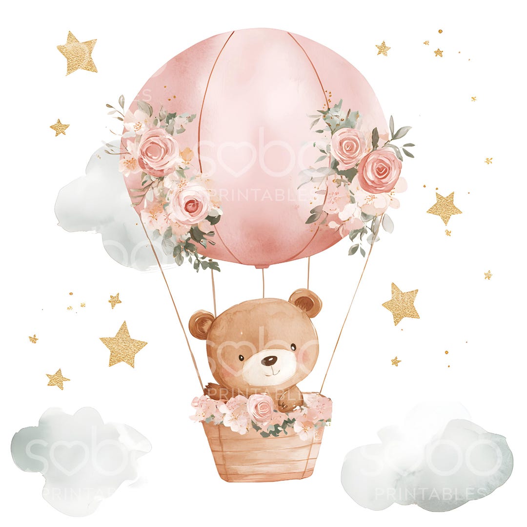 17 Pink Teddy Bears Clipart Hot Air Balloons Baby Shower Clipart 17 Pink Teddy Bears Clipart Hot Air Balloons Baby Shower Clipart