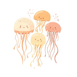 22 Cute Jelly Fish Clipart, Jellyfish Art, Sea Jelly, Watercolor ...