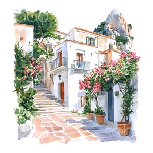 27 cliparts village italien, paysage italien, voyage en Italie, fichiers JPG imprimables de haute qualité, téléchargement numérique, créations en papier, journal indésirable S939