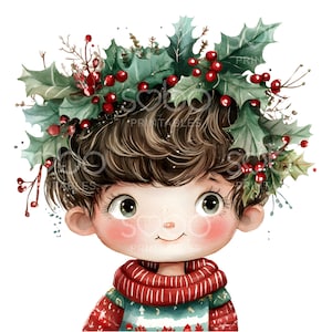 24 schattige kerst eigenzinnige kinderen clipart, kerstkaart clipart, hoge kwaliteit jpg's, grillige digitale planner, junk Journal, digitale download S248