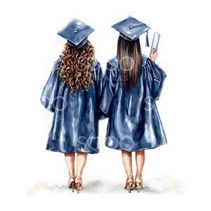21 Mädchen Graduierung Clipart, Kolleginnen, Graduierten, Cap Kleid Diplom, druckbare Aquarell, hohe Qualität JPG, digitaler Download, Papier Handwerk S869
