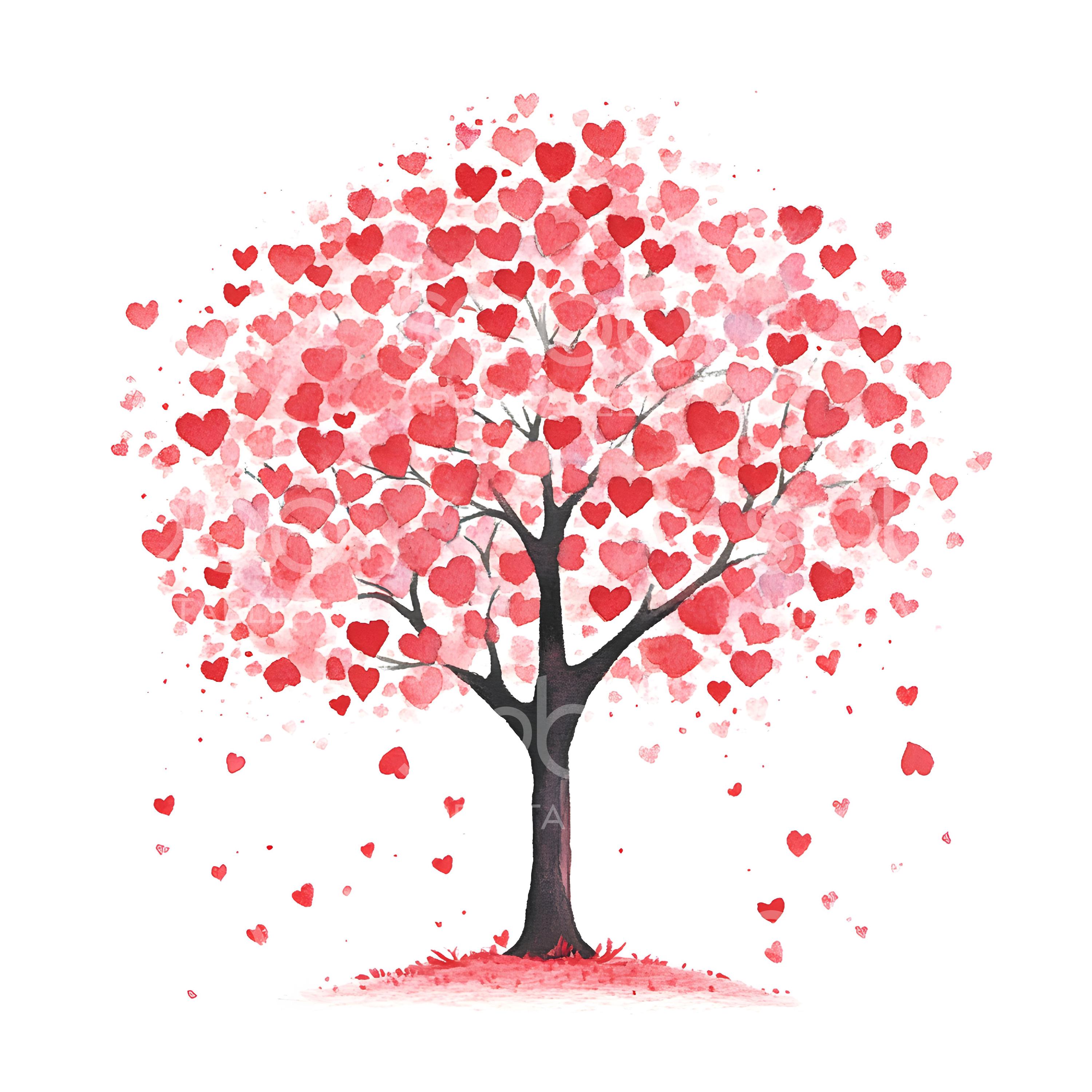 20 Valentine Day Heart Tree Clipart, Love Hearts Tree, Valentine ...
