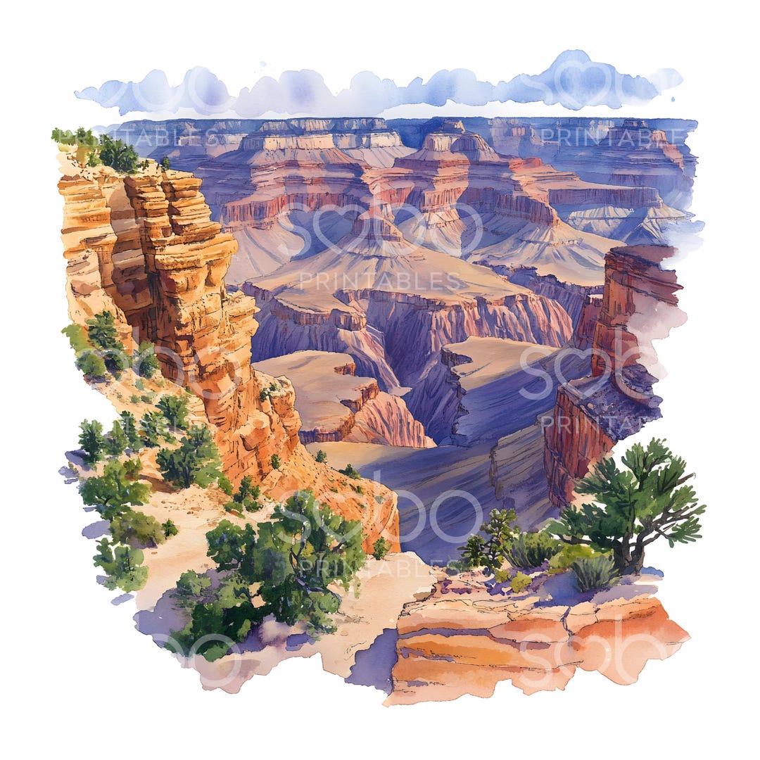 24 Grand Canyon Clipart, Grand Canyon Landscape, Wall Art, Printable ...