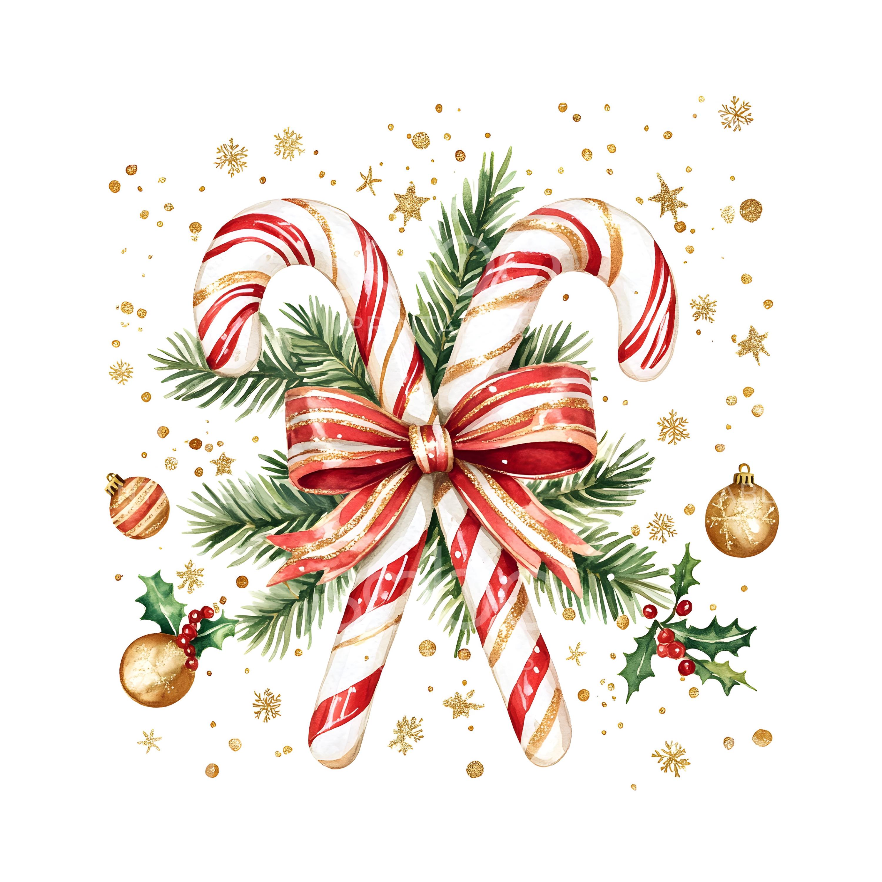 23 Xmas Candy Cane Bow Clipart, Candy Canes, Christmas Clipart ...
