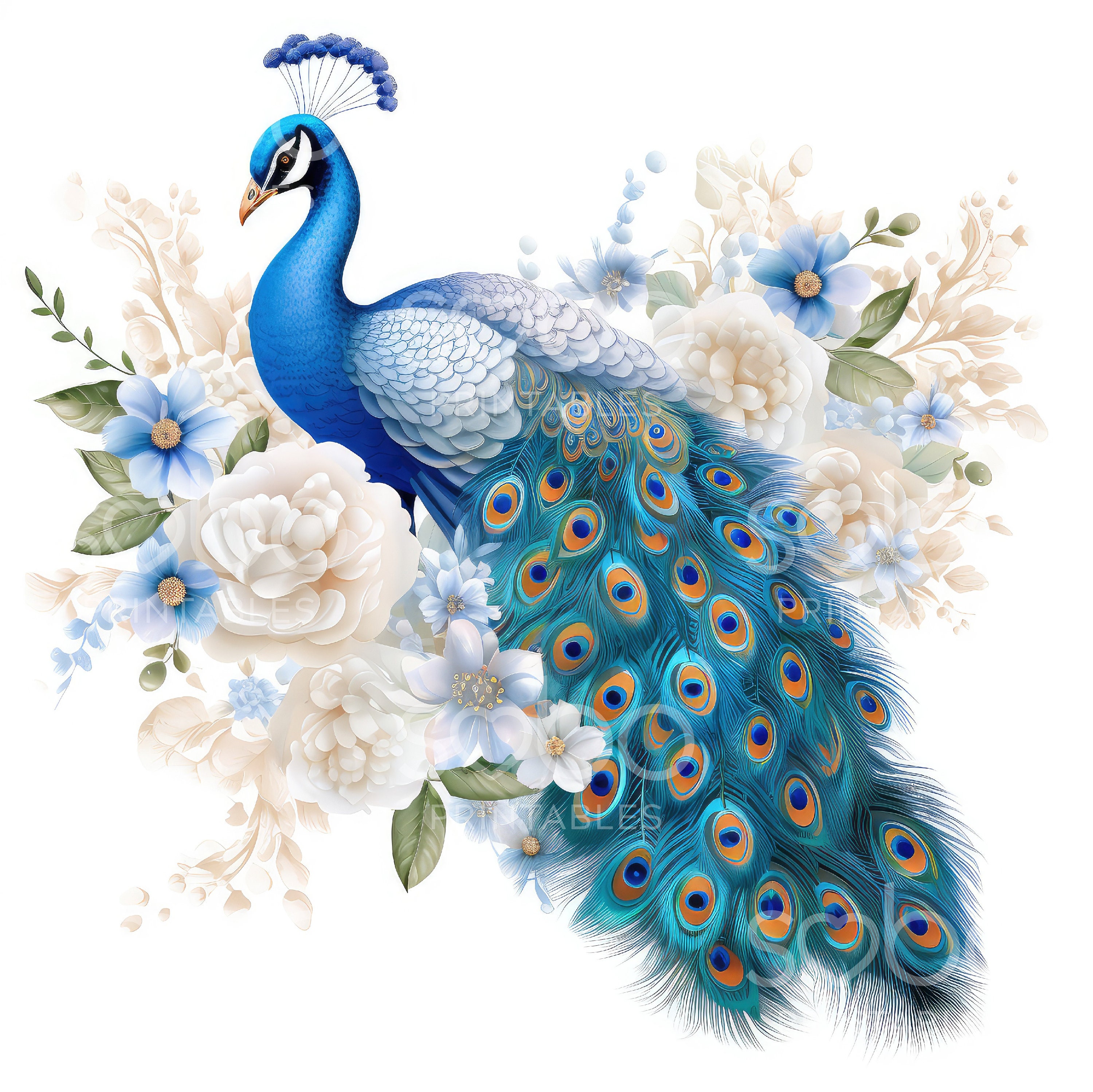 Peacock Clipart - 18 High Quality Jpgs, Digital Download, Junk