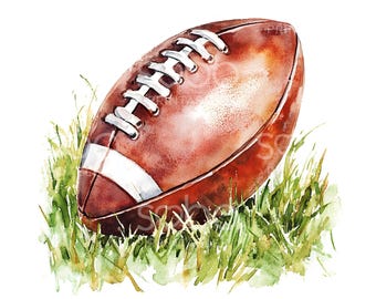 20 Football Grass Clipart, American Football, Printable Watercolor Art, High Quality JPGs, Digital Download, Paper Craft, Junk Journal S860