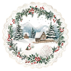 20 Clipart de napperon de Noël, Clipart Noël, carte de Noël, fichiers JPG de haute qualité, agenda numérique, journal indésirable, téléchargement numérique S204