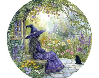 21 Veranda Witch Clipart, Spooky Halloween Clipart, Watercolor Clipart, High Quality JPGs, Digital download, Paper Craft, Junk Journals S823