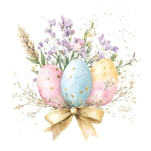 27 Ramo de huevos de Pascua, flores de primavera, huevos de Pascua, tarjeta de Pascua, JPG de alta calidad, descarga digital, manualidades de papel, diario basura S626