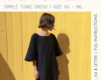 Tunic Dress PDF Sewing Pattern: Beginner-Friendly, Loose Fit (XS-XXL)