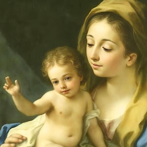 Madonna and Child Vintage Italian Digital Download Catholic Art